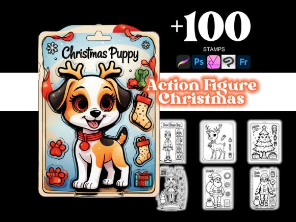 100 Action Figures Christmas Procreate