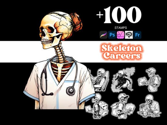 100 Careers Skeletons Procreate: Enhancing Digital Art with Precision and Versatility