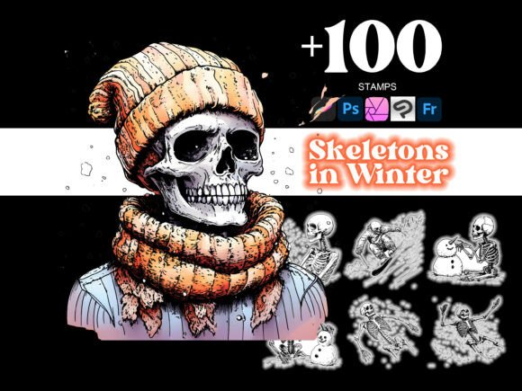 100 Winter Skeletons Procreate: A Creative Resource for Digital Artists