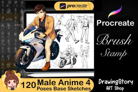 120 Procreate Male Anime Poses 4