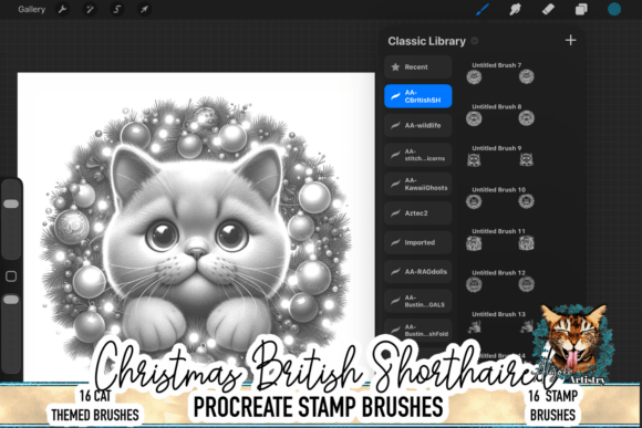 Christmas British Shorthair Procreate: Festive Feline Art Made Easy