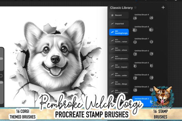 Corgi Procreate Brush Stamps: Adding Whimsy to Digital Design