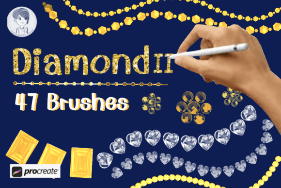 Diamond II Brush Set for Procreate: Elevate Your Digital Art with Luxurious Detail