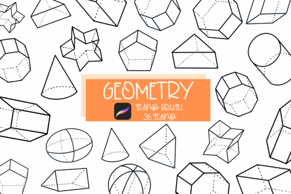 Enhance Your Digital Art with the Geometry Procreate Stamp Brush Set