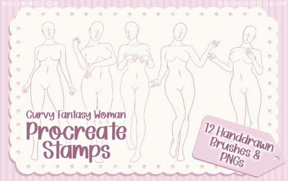 Enhance Your Digital Art Workflow with Curvy Fantasy Woman Procreate Brush PNGs