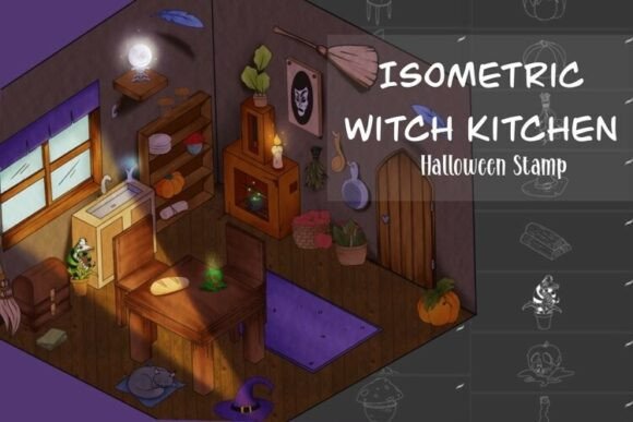 Halloween Isometric Stamps for Procreate
