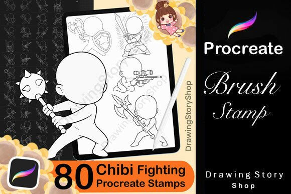 Unlocking Creativity with 80 Chibi Procreate Fighting Poses Stamps: A Must-Have for Digital Artists